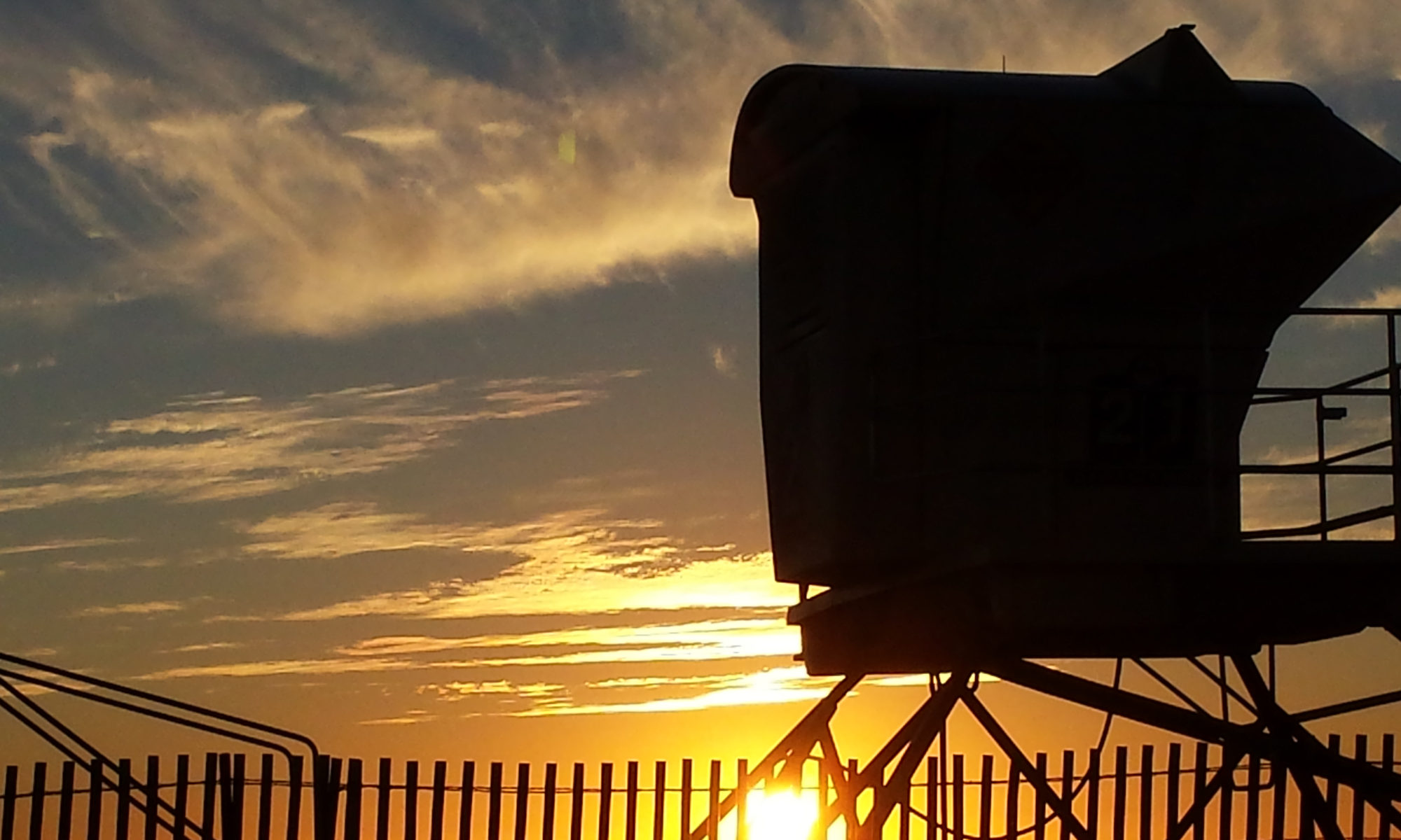 Lifeguard station sunset