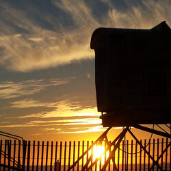 Lifeguard station sunset